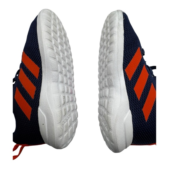 Adidas Kids Sneakers Size 5.5K Navy Blue‎ Red Stripes Mesh Running Shoes - Picture 5 of 10